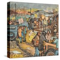 Men and Women in a Washington State Hunger March on U.S. Highway 99 South to Olympia-Ronald Ginther-Stretched Canvas