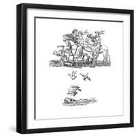 Men and Women in the Act of Hawking, 14th Century-null-Framed Giclee Print