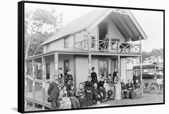 Men and Women Outside a Boarding House-null-Framed Stretched Canvas