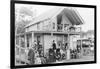 Men and Women Outside a Boarding House-null-Framed Photographic Print