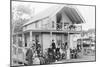 Men and Women Outside a Boarding House-null-Mounted Photographic Print