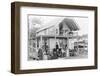 Men and Women Outside a Boarding House-null-Framed Photographic Print