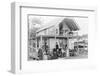 Men and Women Outside a Boarding House-null-Framed Photographic Print