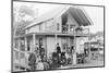 Men and Women Outside a Boarding House-null-Mounted Photographic Print