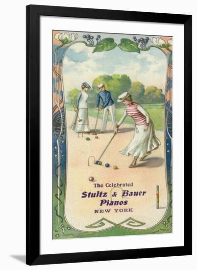 Men and Women Playing Croquet-null-Framed Giclee Print