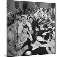 Men and Women Socializing at the USO Recreation Center-William C^ Shrout-Mounted Photographic Print