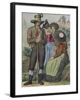 Men and Women Tyrolean Traditional Costumes-null-Framed Giclee Print