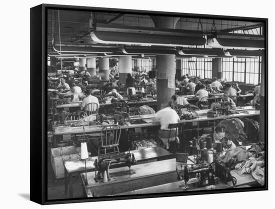 Men and Women Working in Clothing Factory-Ralph Morse-Framed Stretched Canvas