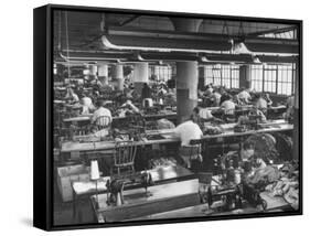 Men and Women Working in Clothing Factory-Ralph Morse-Framed Stretched Canvas