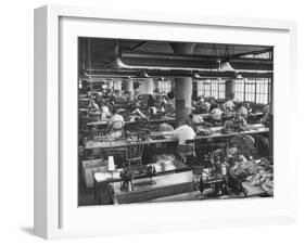 Men and Women Working in Clothing Factory-Ralph Morse-Framed Photographic Print