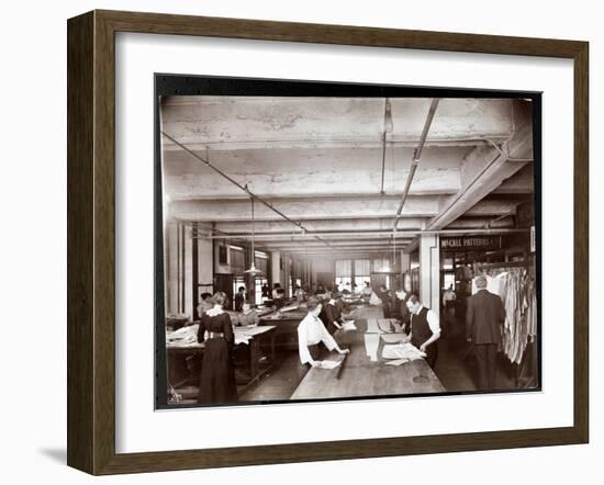 Men and Women Working on Clothing Designs in the Art Department at McCall's Magazine, New York,…-Byron Company-Framed Giclee Print