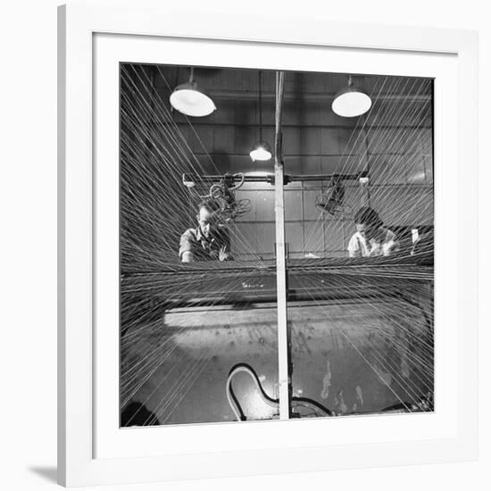 Men and Women Working Together in the Textile Factory-Carl Mydans-Framed Photographic Print