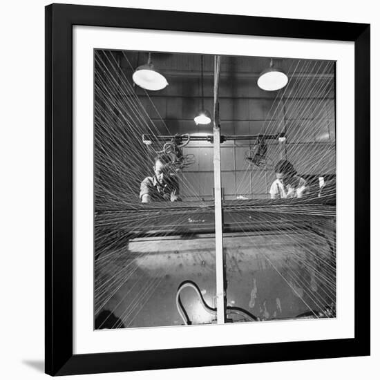 Men and Women Working Together in the Textile Factory-Carl Mydans-Framed Photographic Print