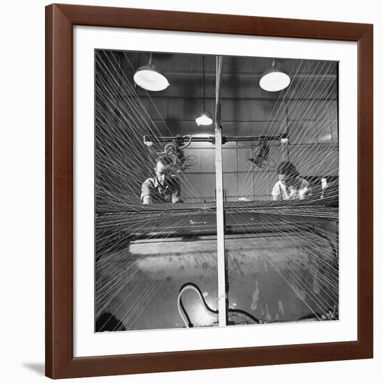 Men and Women Working Together in the Textile Factory-Carl Mydans-Framed Photographic Print