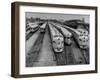 Men are Loading Up the "Santa Fe" Train with Supplies before They Take-Off-Andreas Feininger-Framed Photographic Print