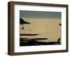 Men are Silhouetted Against the Sea as They Fish and Relax on the Beirut Coastline, August 24, 2006-Matt Dunham-Framed Photographic Print