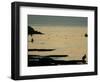 Men are Silhouetted Against the Sea as They Fish and Relax on the Beirut Coastline, August 24, 2006-Matt Dunham-Framed Photographic Print