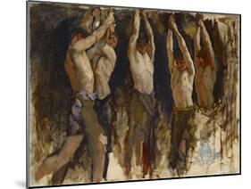 Men at an Anvil, Study for The Spirit of Vulcan, c.1904-8-Edwin Austin Abbey-Mounted Giclee Print