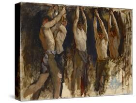 Men at an Anvil, Study for The Spirit of Vulcan, c.1904-8-Edwin Austin Abbey-Stretched Canvas