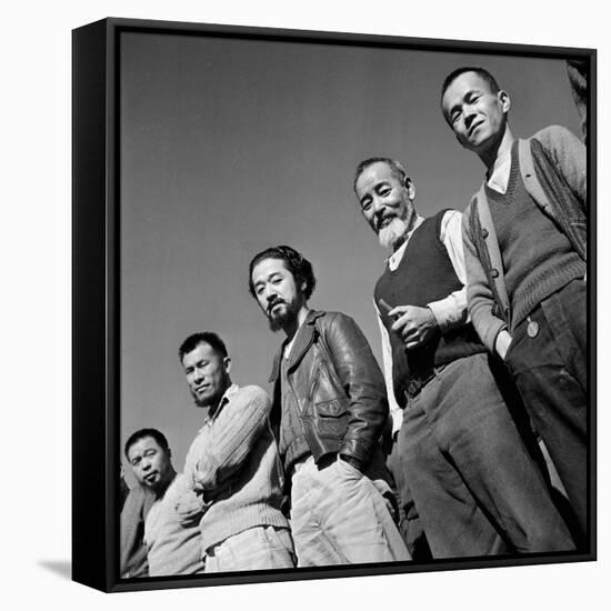 Men at Japanese Internment Camp, Tule Lake, Ca-Carl Mydans-Framed Stretched Canvas