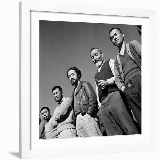 Men at Japanese Internment Camp, Tule Lake, Ca-Carl Mydans-Framed Photographic Print