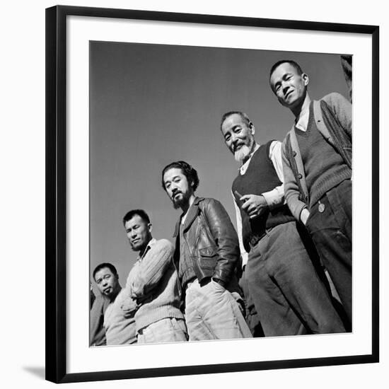 Men at Japanese Internment Camp, Tule Lake, Ca-Carl Mydans-Framed Photographic Print