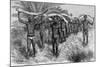 Men Bearing Elephant Tusks on Heads-null-Mounted Giclee Print