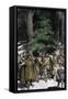 Men Bringing the First Christmas Tree to the Village-null-Framed Stretched Canvas