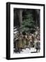 Men Bringing the First Christmas Tree to the Village-null-Framed Giclee Print