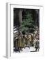 Men Bringing the First Christmas Tree to the Village-null-Framed Giclee Print