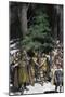 Men Bringing the First Christmas Tree to the Village-null-Mounted Giclee Print