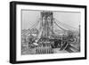 Men Building Brooklyn Bridge-null-Framed Giclee Print