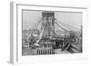 Men Building Brooklyn Bridge-null-Framed Giclee Print