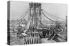 Men Building Brooklyn Bridge-null-Stretched Canvas