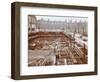 Men Building the Camden Town Sub-Station, London, 1908-null-Framed Photographic Print