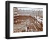 Men Building the Camden Town Sub-Station, London, 1908-null-Framed Photographic Print