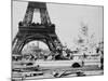 Men Building the Fountain St. Vidal near the Eiffel Tower, Paris Exposition, c.1889-null-Mounted Photo