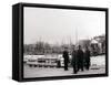 Men by a Canal Boat, Rotterdam, 1898-James Batkin-Framed Stretched Canvas