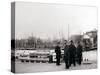 Men by a Canal Boat, Rotterdam, 1898-James Batkin-Stretched Canvas