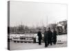 Men by a Canal Boat, Rotterdam, 1898-James Batkin-Stretched Canvas