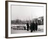 Men by a Canal Boat, Rotterdam, 1898-James Batkin-Framed Photographic Print