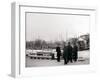 Men by a Canal Boat, Rotterdam, 1898-James Batkin-Framed Photographic Print