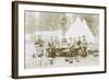 Men Camping with a Dog-null-Framed Photographic Print