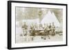 Men Camping with a Dog-null-Framed Photographic Print