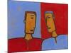 Men Conversing-Marie Bertrand-Mounted Giclee Print