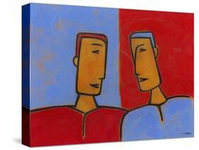 Men Conversing-Marie Bertrand-Stretched Canvas