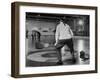 Men Curling with Mops and Brooms-George Skadding-Framed Photographic Print