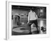 Men Curling with Mops and Brooms-George Skadding-Framed Photographic Print