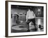 Men Curling with Mops and Brooms-George Skadding-Framed Photographic Print