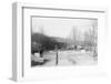 Men Cutting Ice from Frozen Pond-null-Framed Photographic Print